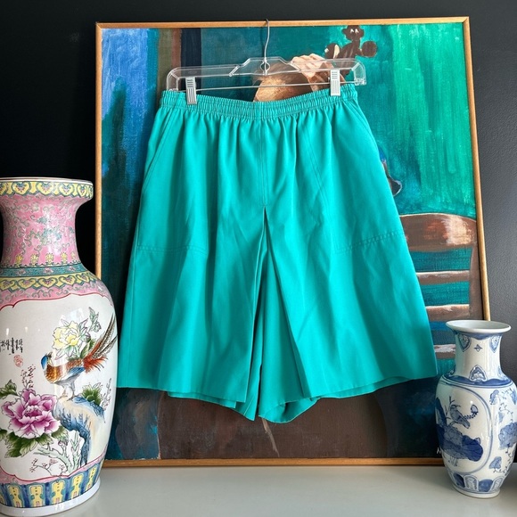 TanJay Pants - 90s TanJay Teal High Rise Shorts Relaxed Fit 10P
